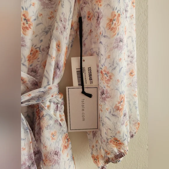 Floral Maxi Dress by 1 State - White and Orange - Picture 3 of 6